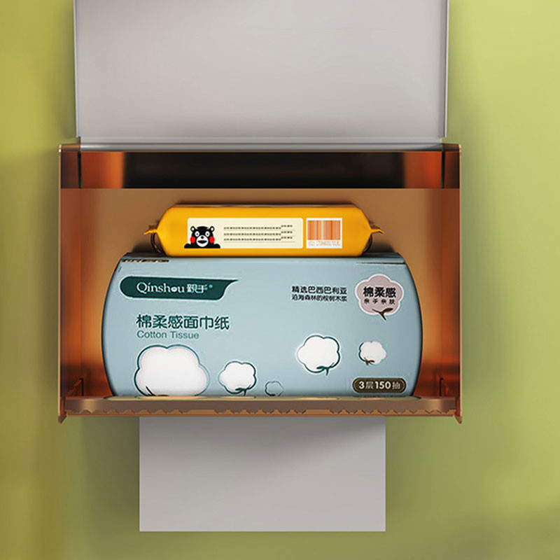 WHYY Svemirska aluminijska kutija za maramice Preklopni zidni nosač Platinasta rola Kutija za pohranu papira za organizaciju kućne kupaonice Dodatna oprema za police