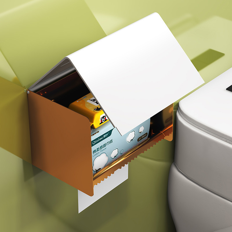 WHYY Svemirska aluminijska kutija za maramice Preklopni zidni nosač Platinasta rola Kutija za pohranu papira za organizaciju kućne kupaonice Dodatna oprema za police