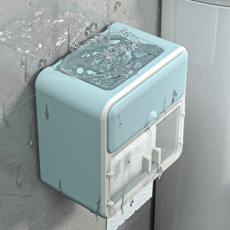 Tualetes papīra turētāja kaste bez perforatora, ūdensnecaurlaidīga audumu uzglabāšanas kaste Vannas istabas plaukts pie sienas stiprināms virtuves vannas istabas uzglabāšanas turētājs