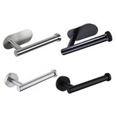 Nerūdijančio plieno sieninio tualetinio popieriaus ritinėlių laikiklis, juodas sidabrinis, lipnus tualetinio popieriaus laikiklis, skirtas vonios kambario rankšluosčių kabyklai