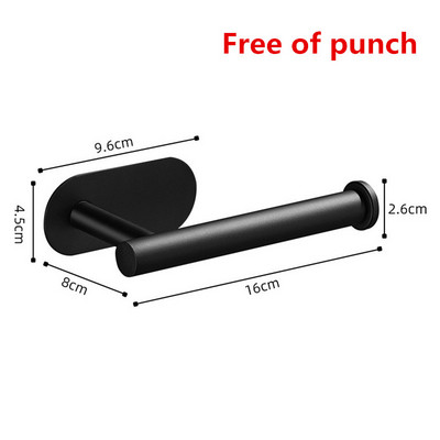 Nerūdijančio plieno sieninio tualetinio popieriaus ritinėlių laikiklis, juodas sidabrinis, lipnus tualetinio popieriaus laikiklis, skirtas vonios kambario rankšluosčių kabyklai