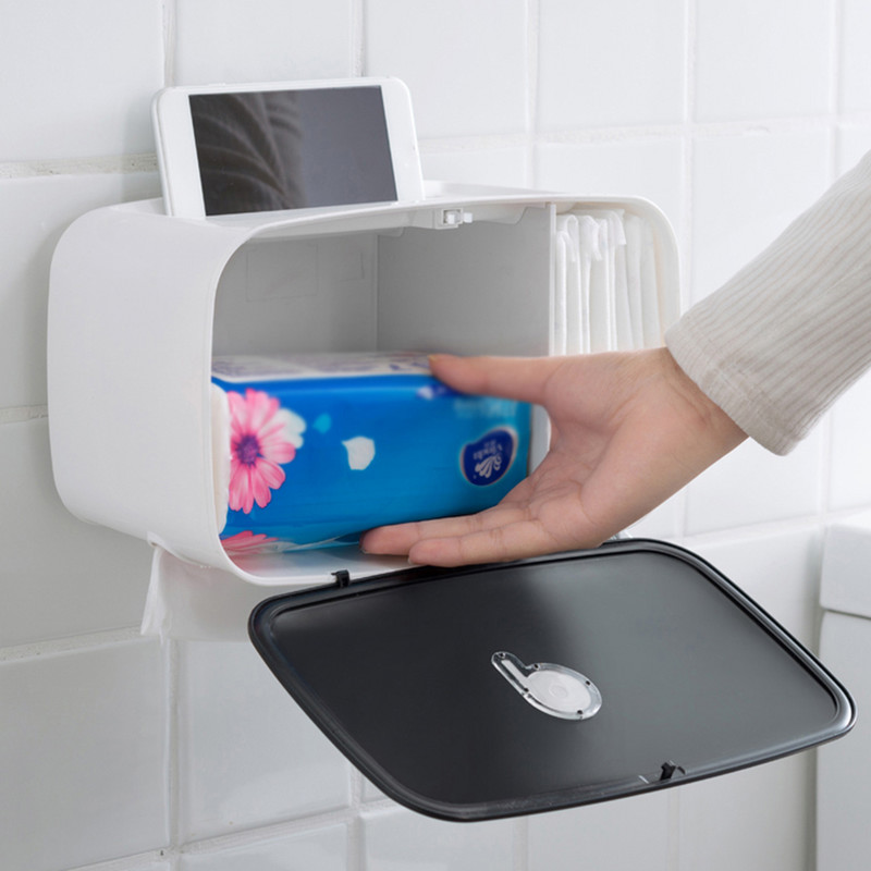 Daudzfunkcionāla tualetes salvešu kaste Atkritumu maisu uzglabāšanas kastes sanitāro salvešu futrālis, sadzīves papīra turētāji vannas istabas salvešu tvertne