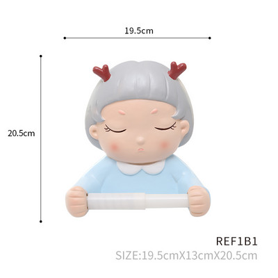 Roogo keramikas papīra turētājs tualetes karikatūra Dream Girl vannas istabas dekoratīvā papīra dozators Creative dvieļu tualetes papīra mājas dekors