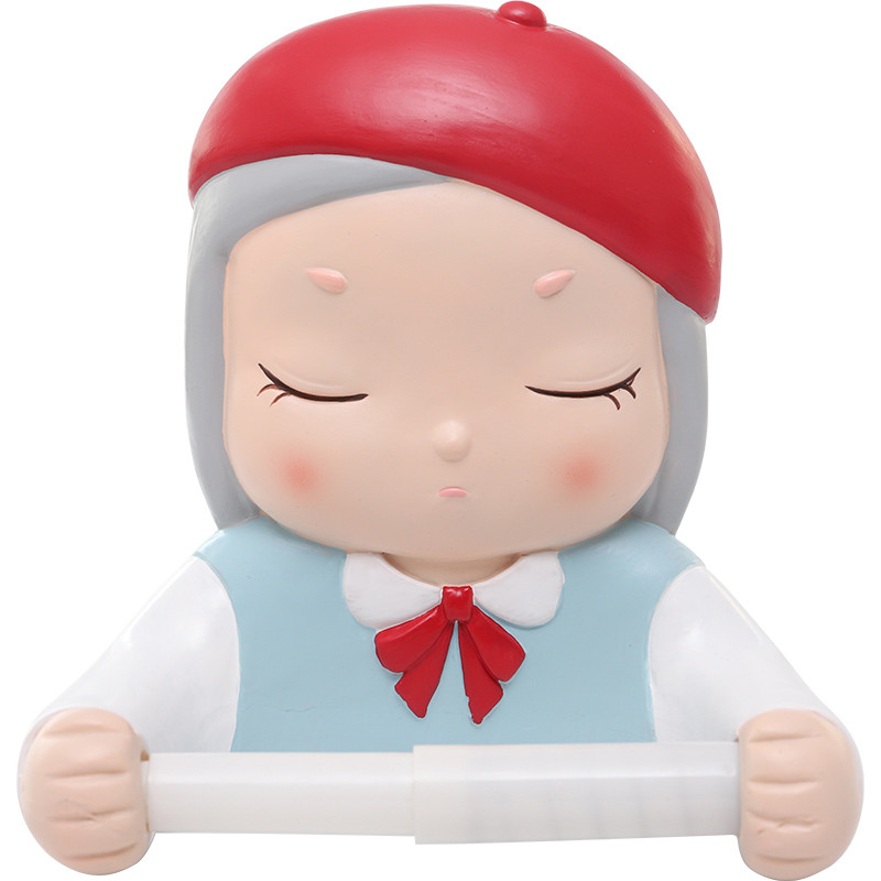 Roogo keramikas papīra turētājs tualetes karikatūra Dream Girl vannas istabas dekoratīvā papīra dozators Creative dvieļu tualetes papīra mājas dekors