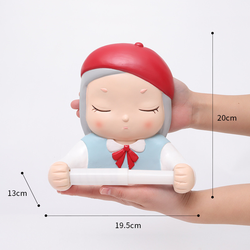 Roogo keramikas papīra turētājs tualetes karikatūra Dream Girl vannas istabas dekoratīvā papīra dozators Creative dvieļu tualetes papīra mājas dekors