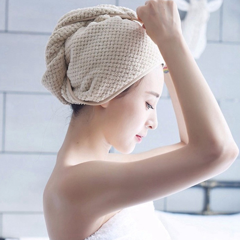 Vienkārša koraļļu vilnas matu žāvēšanas cepure dušas vāciņš Mikrošķiedras matu ātri žūstošs matu žāvētājs dvielis vannas dvieļu cepure Ātri nožūt turbānu