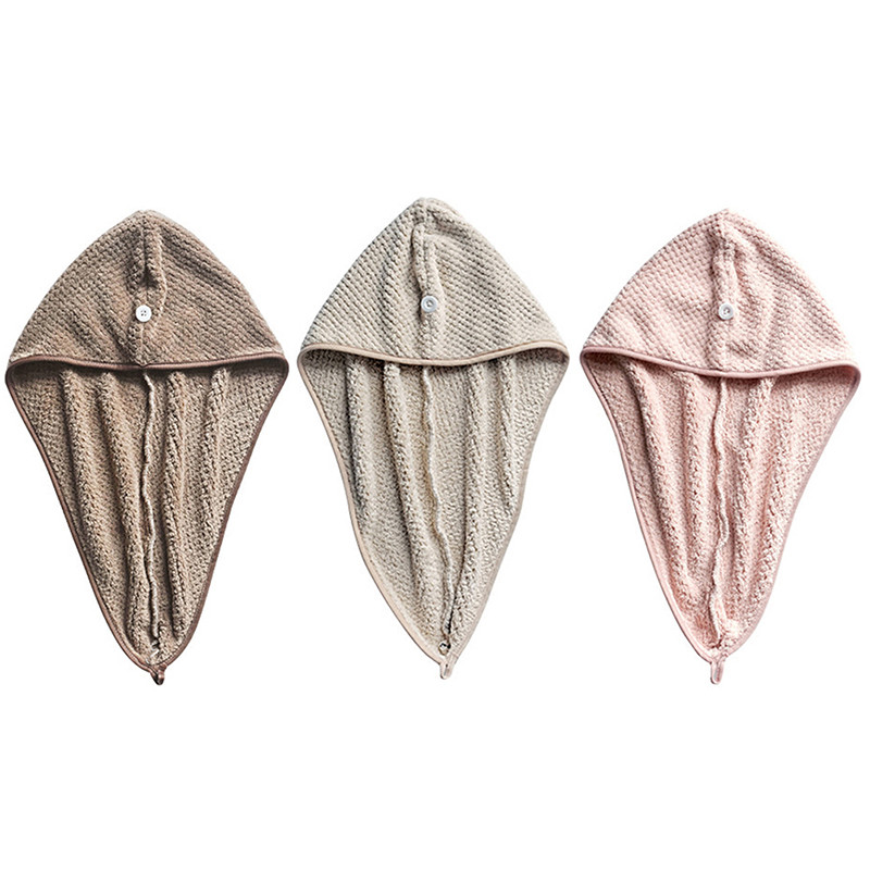 Vienkārša koraļļu vilnas matu žāvēšanas cepure dušas vāciņš Mikrošķiedras matu ātri žūstošs matu žāvētājs dvielis vannas dvieļu cepure Ātri nožūt turbānu