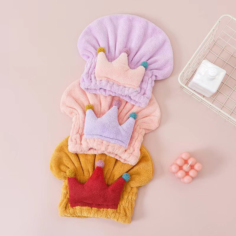Slatka dječja kapa za tuširanje Kapa za suhu kosu od koraljnog flisa Dječja kosa koja se brzo suši Umotani ručnici Šeširi za kupanje s mašnom krunom Prijenosna kapa za tuširanje