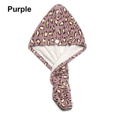 Šešir za suhu kosu od mekane mikrovlakana Turban za kosu Žene Kapa za tuširanje Djevojke Leopard print Kapa za kupanje Brzo sušeći ručnik Šešir na glavu