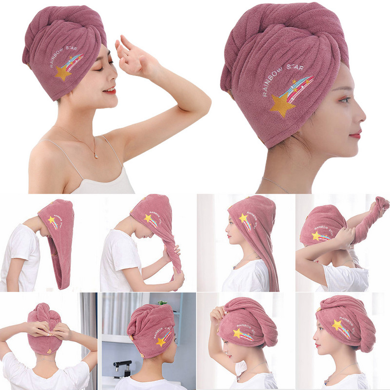 Mekani ručnik za kosu od mikrovlakana za djevojčice, super upijajuća, brzo sušeća čarobna kapa za tuširanje za žene, kupaonski turban za kosu, omotač za glavu