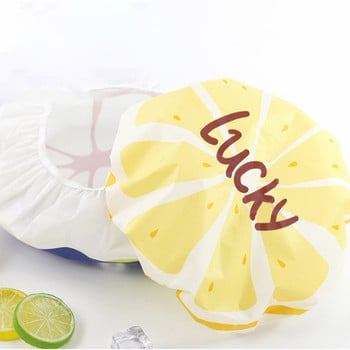 Χαριτωμένο σχέδιο φρούτων αδιάβροχο καπέλο μπάνιου επαναχρησιμοποιήσιμα ελαστικά καπέλα ντους Καπέλο κομμωτηρίου για κορίτσια Γυναικεία Παιδικά σκουφάκια μπάνιου Προϊόντα μπάνιου