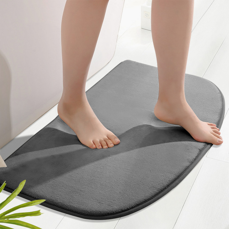 Neslīdošs vannas istabas paklājs, īpaši uzsūcošs vannas paklājiņš, Memory Foam paklājs, vannas sānu grīdas paklāji dušas istabas durvju paklājs, tualetes kāju paliktnis