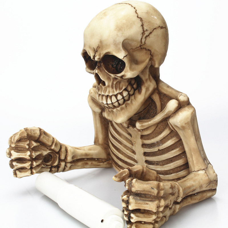 Kreatív koponya WC-papír tartó falra szerelhető papírzsebkendő Halloween dekor papírtekercs tartó egészségügyi papír tároló bár fürdőszoba