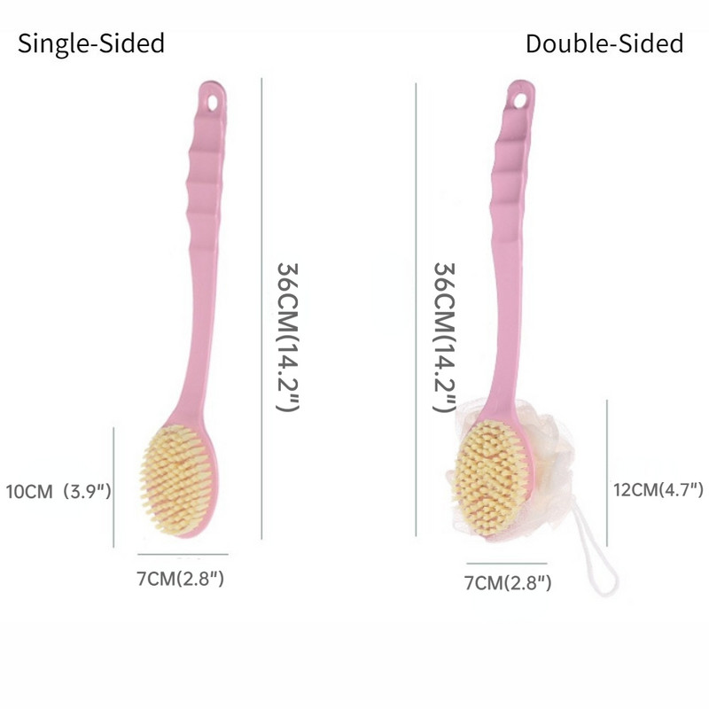 Četka za tuširanje s dugom drškom Meke čekinje Dvostrani masažer za kožu Piling za leđa Tuš Četka za čisto tijelo Kupaonski pribor