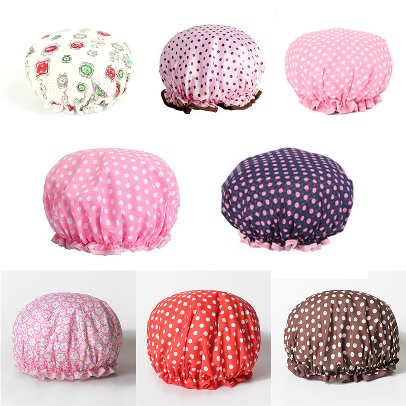 Dušimüts Vannimüts PEVA veekindel kahekihiline naiste tarvikud Vannitoatarvikud Dušši juuksekate