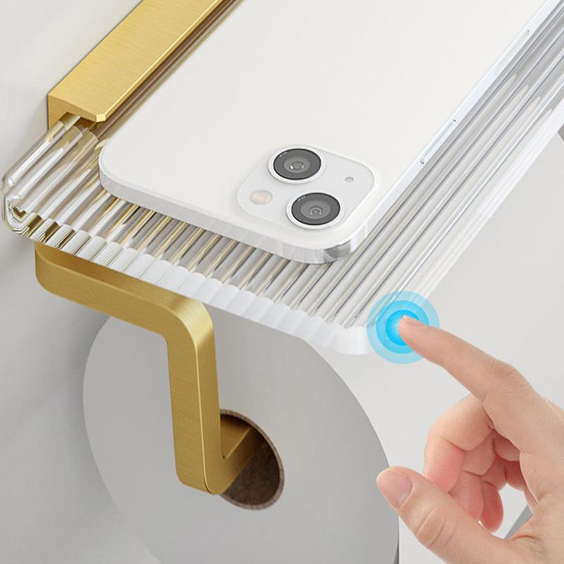 Držač toaletnog papira Zidni nosač Držač toaletnog papira Višenamjenska kupaonska polica za pohranu Držač role papira Polica za kupaonske maramice