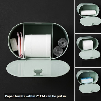 Държач за тоалетна хартия Творчески пластмасов водоустойчив държач за тоалетна хартия за баня Кутия за съхранение на стена Дозатор за тоалетни кърпички