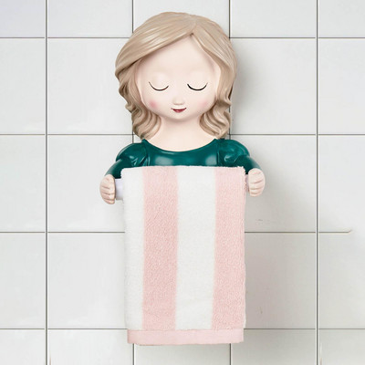 Jauka meitene tualetes papīra turētājs salvešu ruļļa pakaramais bez urbjmašīnas. Dekors ar perforatoru bez dozatora uzstādīts pasaku jaunums mājas mazgāšanas telpai