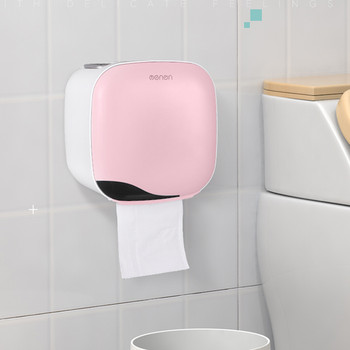 Държач за тоалетна хартия Стенен водоустойчив диспенсър за хартиени кърпички Многофункционален пластмасов държач за баня Кутия за съхранение на държач за тоалетна хартия