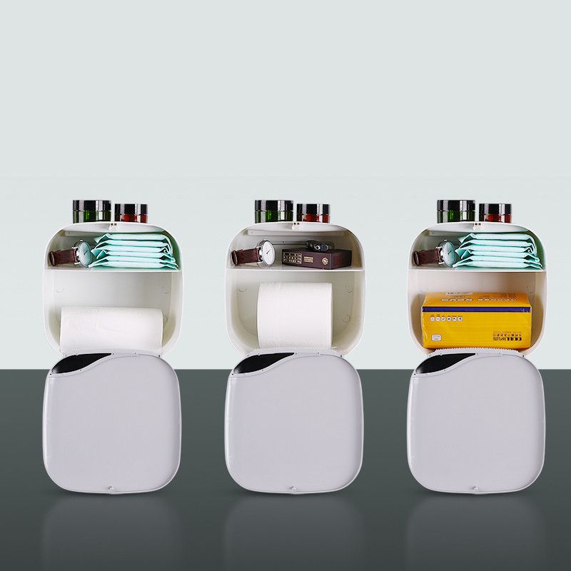 Držač toaletnog papira Zidni vodootporni dozator papirnatih maramica Višenamjenska plastična kadica Držač toaletnog papira Kutija za pohranu