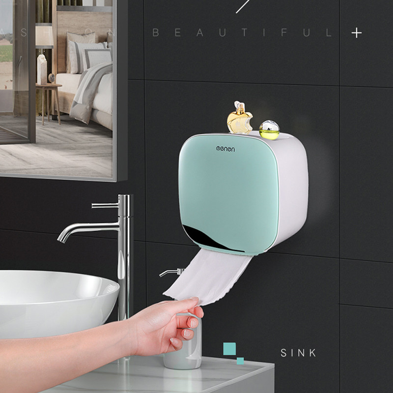 Držač toaletnog papira Zidni vodootporni dozator papirnatih maramica Višenamjenska plastična kadica Držač toaletnog papira Kutija za pohranu