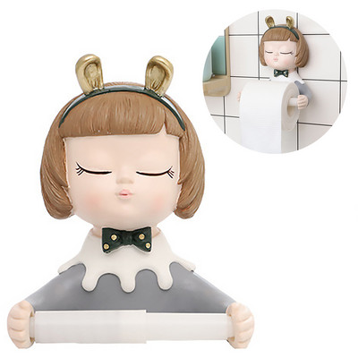 3D armsa tüdruku koomiksikujuline tualettpaberihoidja seinale kinnitatav paberirulli hoidik vannitoaköögi kodukaunistus