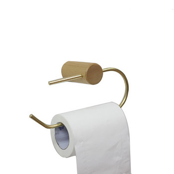 Креативен държач за хартиена ролка Дървена стойка за домашна баня Метална стойка Поставка за домашна тоалетна ролка за кърпички
