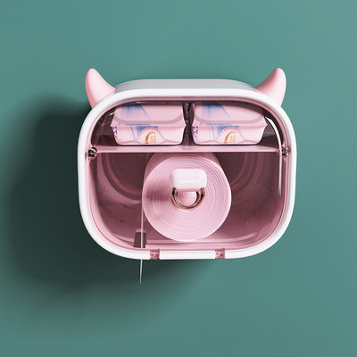 Sienas salvešu kaste Little Demon Cute sienas plaukti Vannas istabas piederumi Ūdensnecaurlaidīgi tualetes salvešu plaukti Lielas ietilpības Izpārdošana