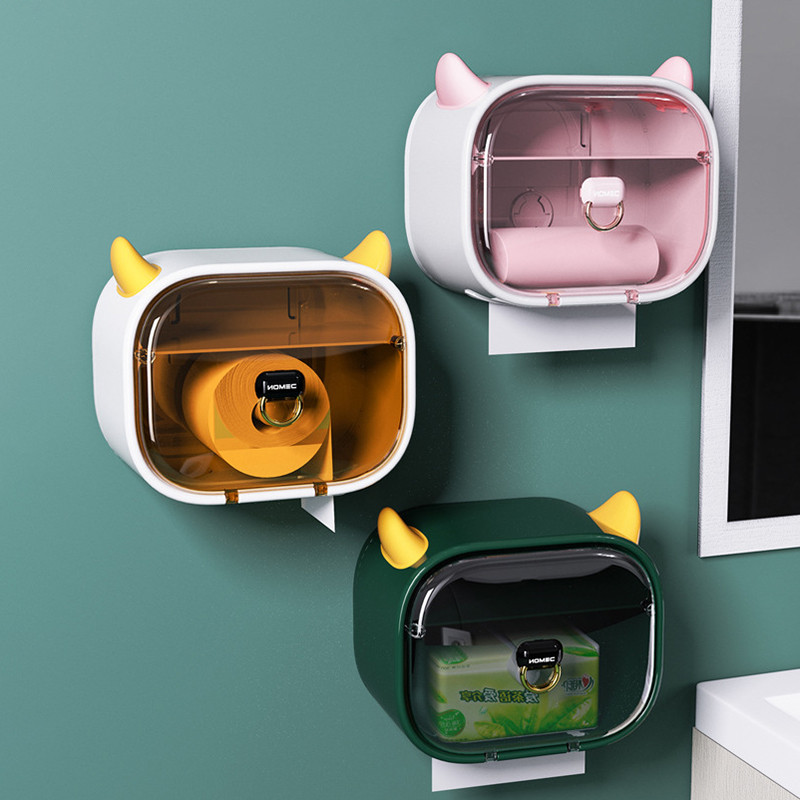 Sienas salvešu kaste Little Demon Cute sienas plaukti Vannas istabas piederumi Ūdensnecaurlaidīgi tualetes salvešu plaukti Lielas ietilpības Izpārdošana