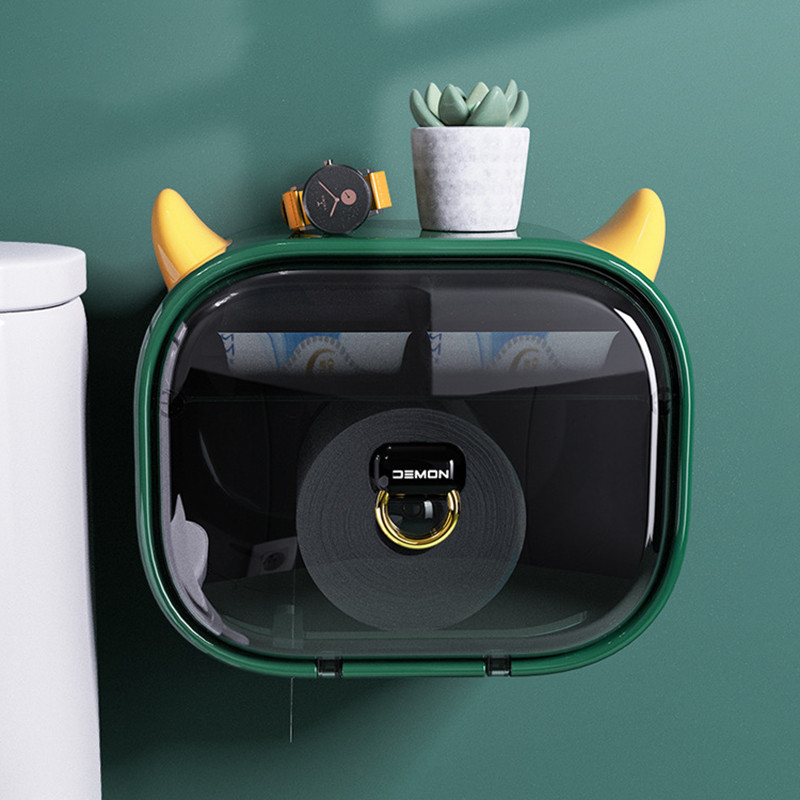 Sienas salvešu kaste Little Demon Cute sienas plaukti Vannas istabas piederumi Ūdensnecaurlaidīgi tualetes salvešu plaukti Lielas ietilpības Izpārdošana