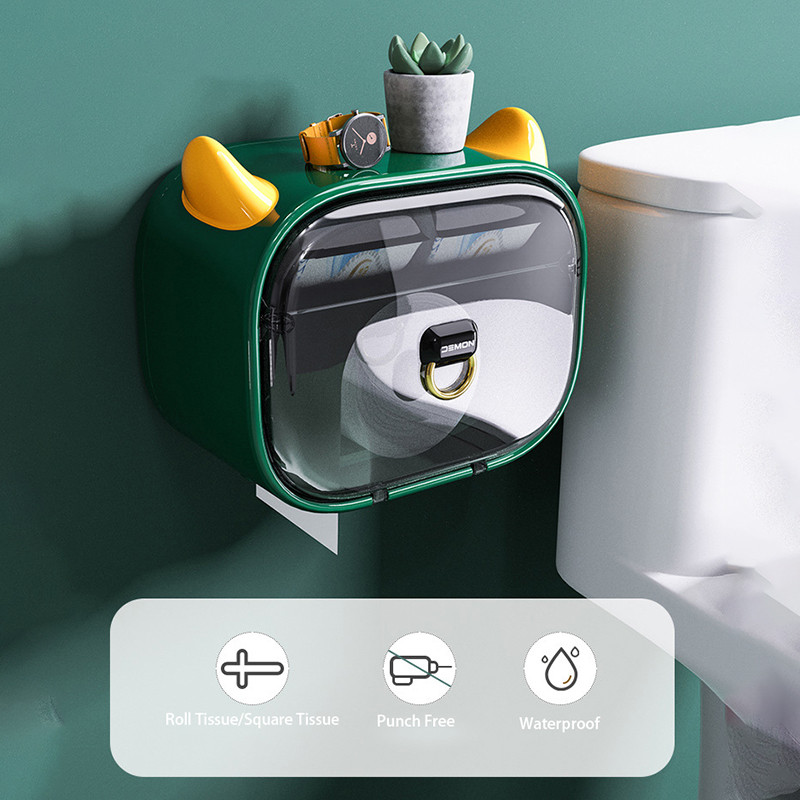 Sienas salvešu kaste Little Demon Cute sienas plaukti Vannas istabas piederumi Ūdensnecaurlaidīgi tualetes salvešu plaukti Lielas ietilpības Izpārdošana