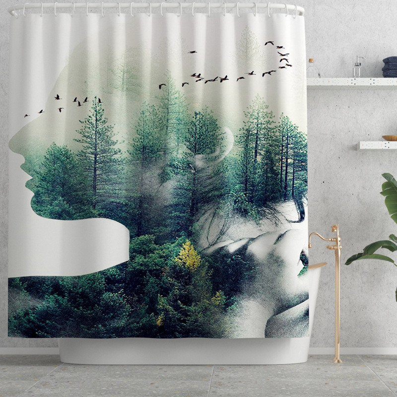 Prostirka za kupaonicu u nordijskom stilu i komplet zavjesa za tuširanje za kupaonicu HomeDecoration Set tepiha MemoryFoam WC prostirka Vodootporna prostirka za noge