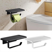 Tualeto popieriaus laikiklis su lentyna Tualeto popieriaus laikiklis su telefono lentyna daugiafunkcia vonios kambario laikymo lentyna ritininio popieriaus laikiklis