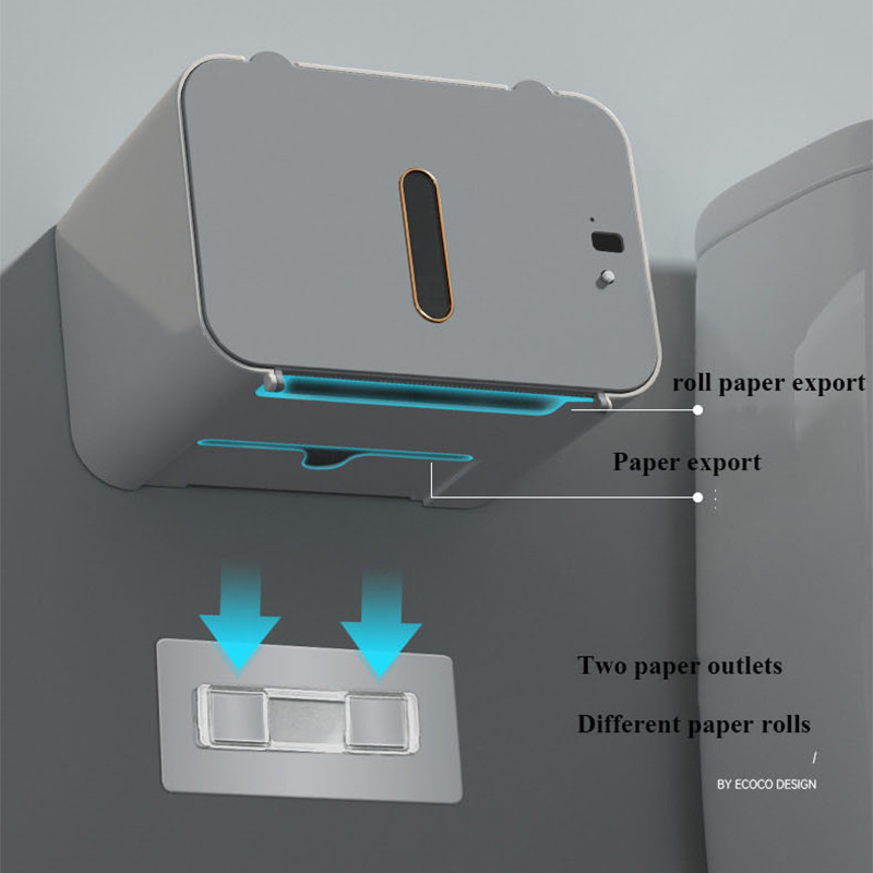 Viedais indukcijas tualetes papīra turētājs Tualetes papīra dozators Pie sienas stiprināms tualetes papīra ruļļa turētājs Vannas istabas organizatora piederumi