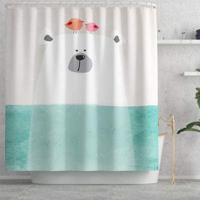 Vannas istabas paklājiņš Vannas paklājiņi un jauka lāča apdruka Shwer aizkaru komplekts Absorbējošs tualetes sēdekļa pārsegs Mājas dekors Vannas istabas paklāja paklājs