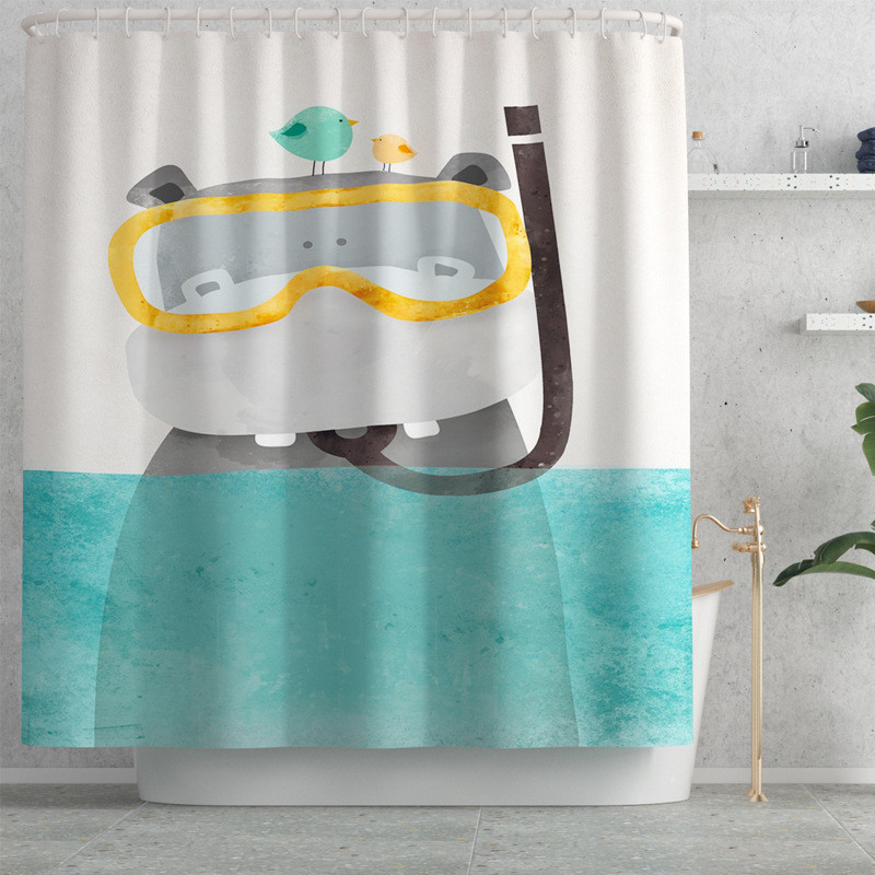 Vannas istabas paklājiņš Vannas paklājiņi un jauka lāča apdruka Shwer aizkaru komplekts Absorbējošs tualetes sēdekļa pārsegs Mājas dekors Vannas istabas paklāja paklājs