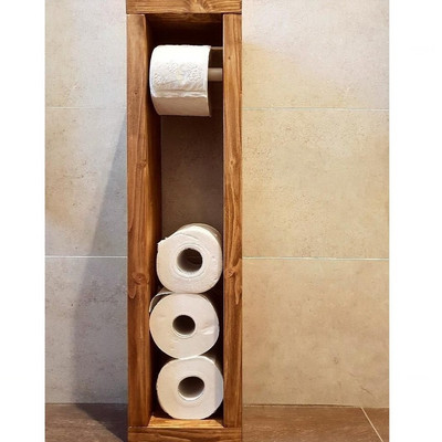 Ξύλινο Μασίφ Διακοσμητικό Μπάνιο Φυσικό Χαρτί Τουαλέτας Βάση Ρολού Ρουστίκ Ξύλινη σχάρα Αξεσουάρ μπάνιου Αξεσουάρ ντουζιέρας Αποθήκευση