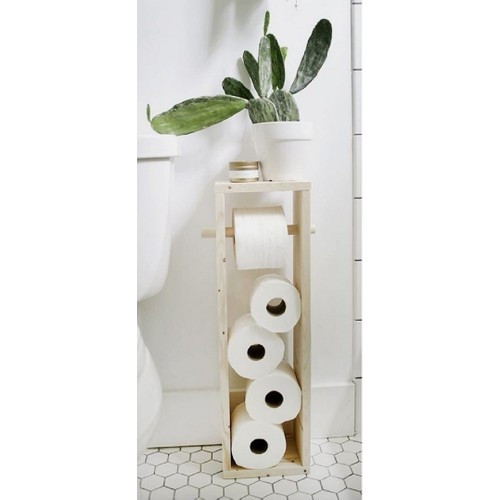 Medinė vientisa dekoratyvinė vonia Natūralaus tualetinio popieriaus ritinėlio laikiklis kaimiškas medinis stovas Vonios priedai Dušo tvarkyklės laikymo vieta