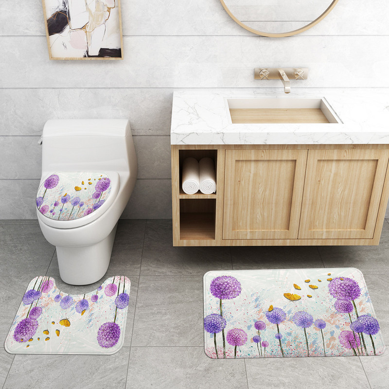 Mājas apdare Vannas paklājs un dušas aizkaru komplekts Vannas istabas paklājs Absorbējošs vannas istabas tualete dušas istabas grīdas paklājs vannas istabas paklājs