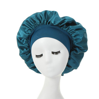 10 PCS New Fshion Women Saten Night Sleep Cap Hair Bonet Hat Копринено покривало за глава Широка еластична лента
