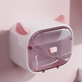 Little Devil caurspīdīga salvešu kaste pie sienas stiprināma noņemama tualetes ruļļa papīra turētājs 2 slāņu uzglabāšanas turētājs vannas istabas salvešu kaste