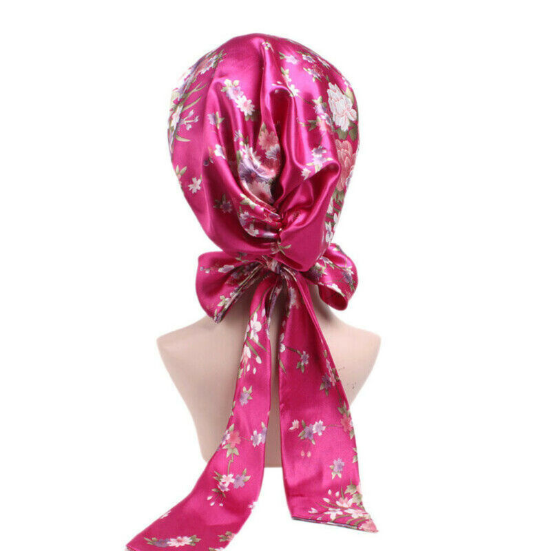 Moteriška šilkinė dušo kepuraitė naktinio miego kepuraitė plaukams kepuraitė galvos apdangalas Satininis turbanas galvos apdangalas