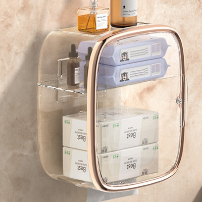 Pie sienas stiprināma ūdensnecaurlaidīga salvešu kastīte 2 slāņu glabāšanas augšpusē noņemams tualetes ruļļa papīra turētājs vannas istabas salvešu kastes turētājs