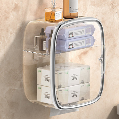 Pie sienas stiprināma ūdensnecaurlaidīga salvešu kastīte 2 slāņu glabāšanas augšpusē noņemams tualetes ruļļa papīra turētājs vannas istabas salvešu kastes turētājs