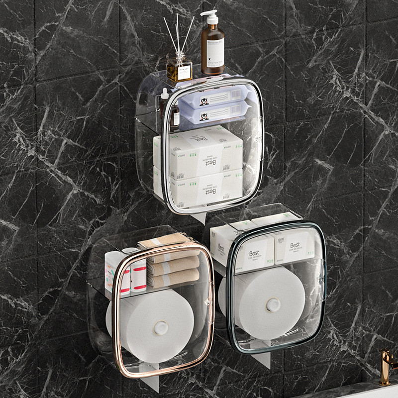 Pie sienas stiprināma ūdensnecaurlaidīga salvešu kastīte 2 slāņu glabāšanas augšpusē noņemams tualetes ruļļa papīra turētājs vannas istabas salvešu kastes turētājs