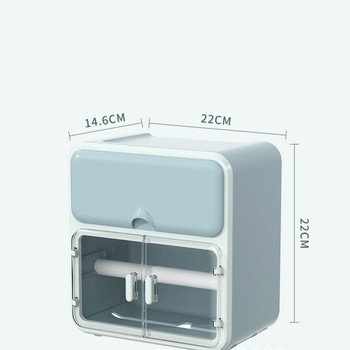 Многофункционален луксозен държач за хартиени кърпички 2-слойно чекмедже за съхранение Прозрачен разглобяем държач за хартия на ролка Кутия за органайзер за кърпички за баня