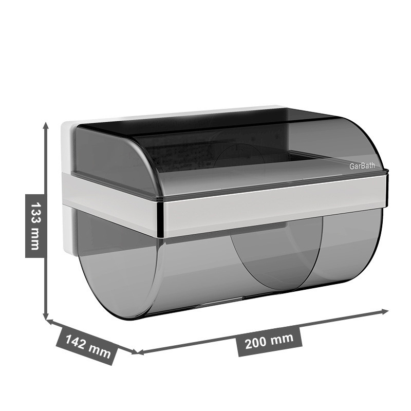 Caurspīdīgs pie sienas stiprināms salvešu kastīte, ūdensnecaurlaidīga augšējā glabāšana mobilā telefona turētājs tualetes rullopapīra turētājs vannas istabas salvešu futrālis