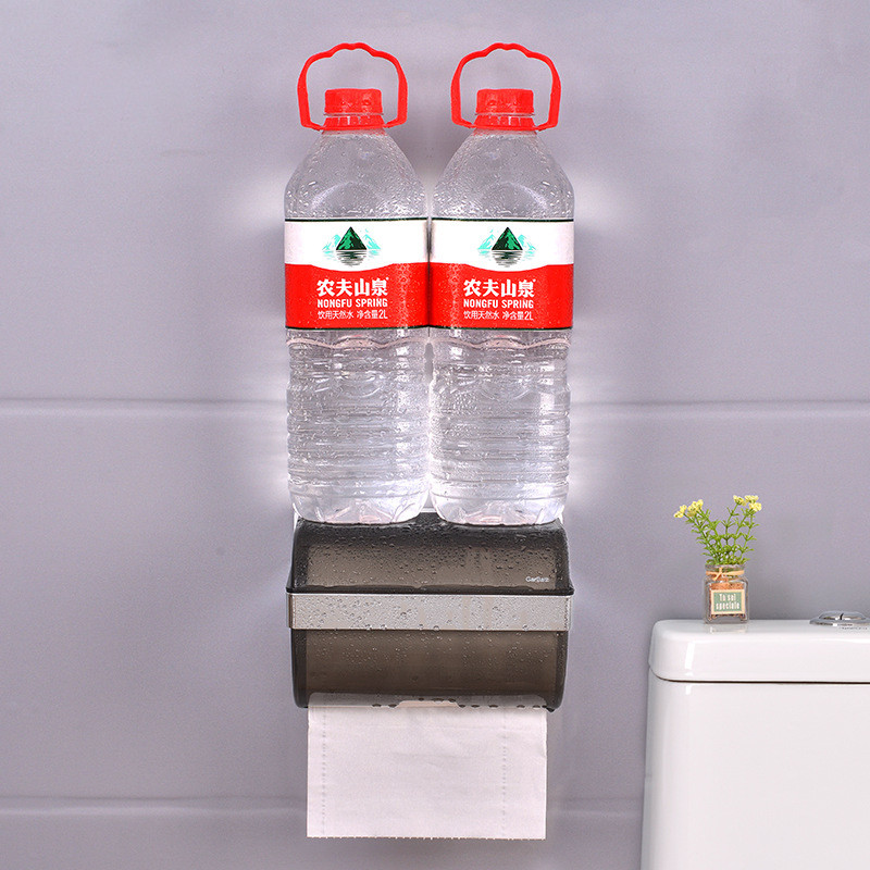 Caurspīdīgs pie sienas stiprināms salvešu kastīte, ūdensnecaurlaidīga augšējā glabāšana mobilā telefona turētājs tualetes rullopapīra turētājs vannas istabas salvešu futrālis