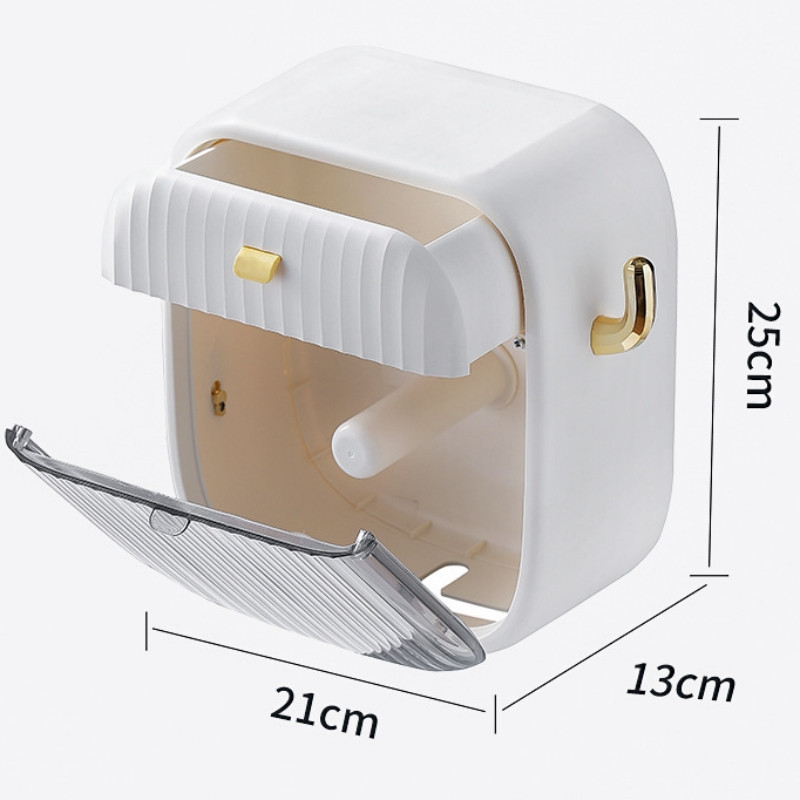 Ūdensnecaurlaidīgs pie sienas stiprināms salvešu turētājs ar āķi 2 slāņu atvilktņu uzglabāšanas tualetes rullopapīra kastīšu turētājs Mājas vannas istabas piederumi