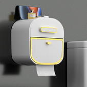 Daudzfunkcionāla atvilktne Tualetes papīra kastīte Pie sienas stiprināms ūdensnecaurlaidīgs rullopapīra turētājs augšējais glabāšanas veids mājas vannas istabas audu organizatora futrālis